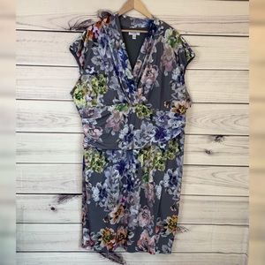 IVY BLU Maggy Boutique Bold Floral Faux Wrap Dress